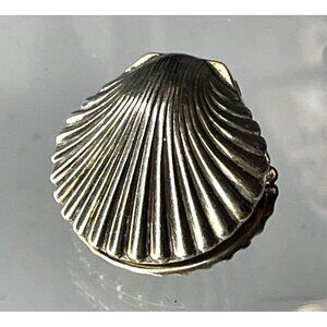 Vintage Signed NAPIER Sterling Silver Scallop Shell Scarf Clip 1950s Mid-Century